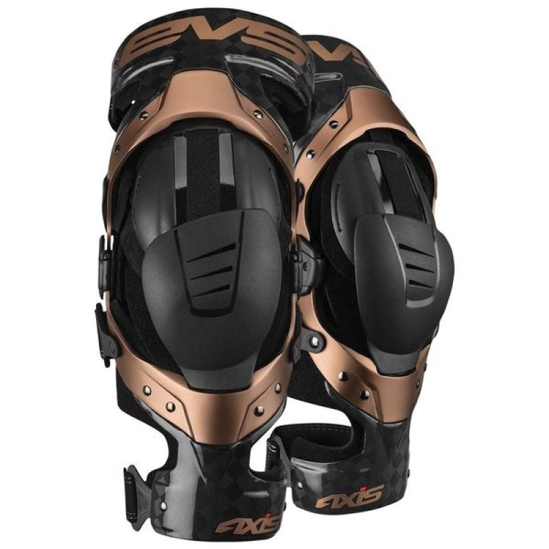 EVS Axis Pro Knee Brace Black/Copper Pair - Medium