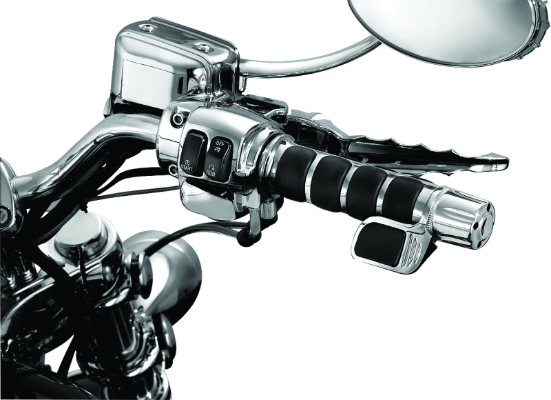 Kuryakyn Premimum ISO Grip With Contured Throttle Boss Throttle-By-Wire Chrome