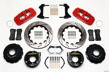 Load image into Gallery viewer, Wilwood AERO4 Rear P-Brake Kit 14.00in Drill Red Mopar/Dana 2.36in Off w/Snap Ring Brng