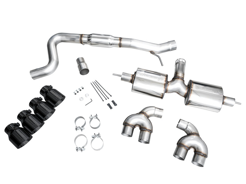 AWE Tuning 3015-43658 FITS AWE MK8 Volkswagen Golf R 3in Touring Edition Quad Exhaust - Diamond Black Tips