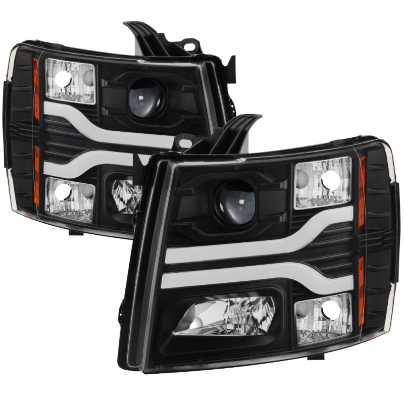 SPYDER 5083609 FITS Spyder Chevy Silverado 1500 07-13 Version 3 Projector Headlights - Black PRO-YD-CS07V3-LBDRL-BK