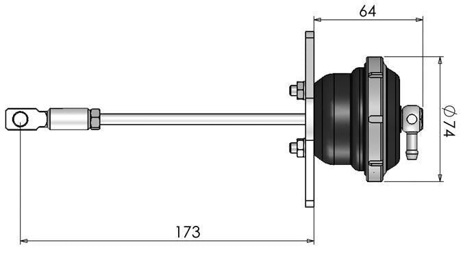 Turbosmart TS-0601-3242 - IWG75 Mitsubishi EVO 10 24 PSI Black Internal Wastegate Actuator