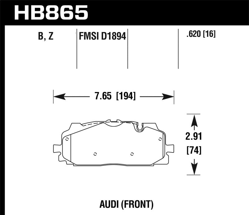 Hawk Performance KHB865B.620 FITS Hawk 18-19 Audi S5 HPS 5.0 Front Brake Pads