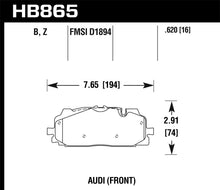 Load image into Gallery viewer, Hawk Performance KHB865B.620 FITS Hawk 18-19 Audi S5 HPS 5.0 Front Brake Pads