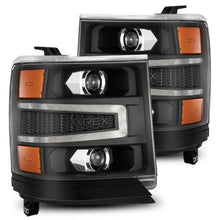 Load image into Gallery viewer, AlphaRex 880234 FITS 16-18 Chevy 1500HD LUXX LED Proj Headlights BK w/Seq Actvn Light / SeqSig (Req PN 810023)