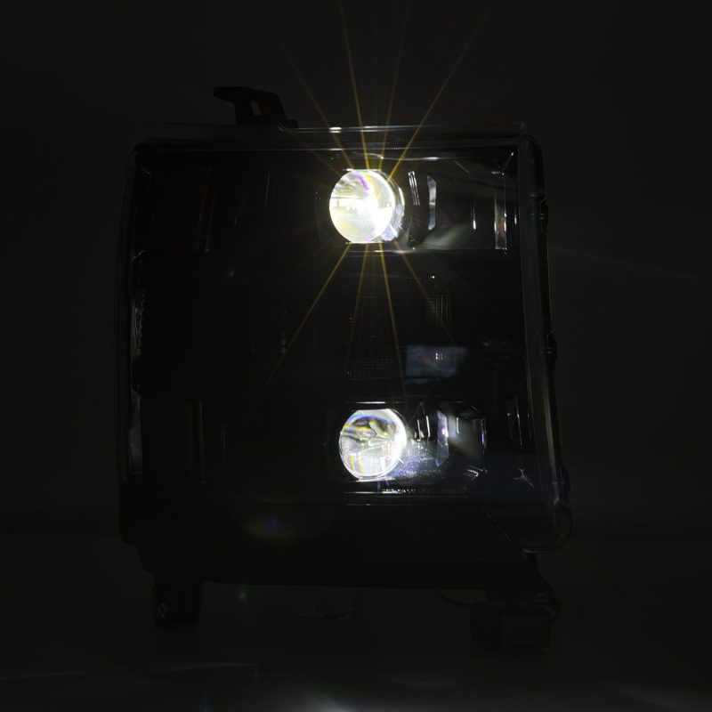 AlphaRex 880233 FITS 16-18 Chevy 1500HD LUXX LED Proj Headlights Alpha-BK w/Seq Atv Lgt / SeqSig (Req PN 810023)