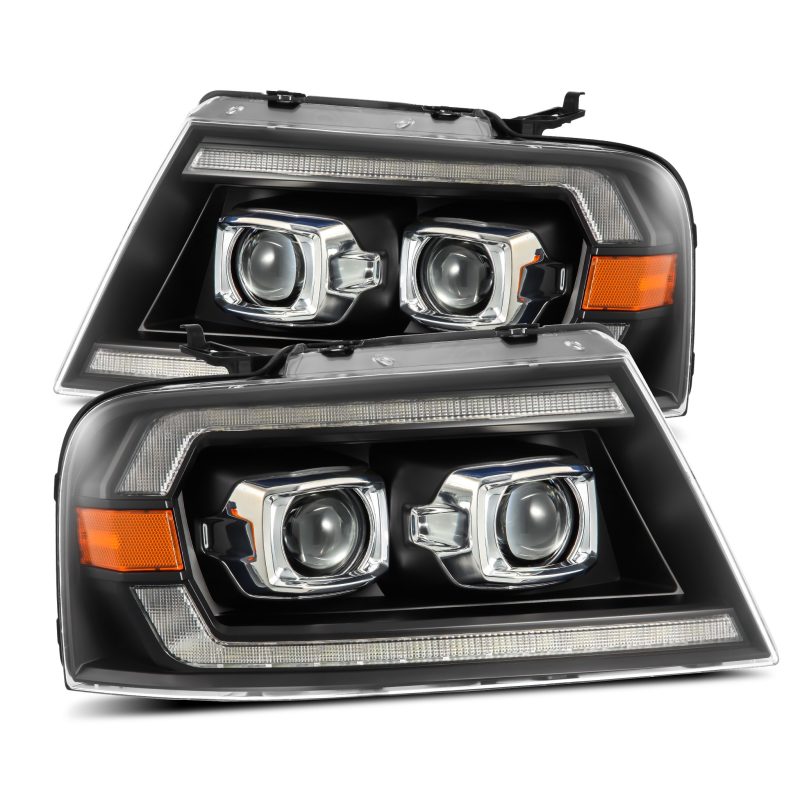 AlphaRex 880134 FITS 04-08 Ford F150 PRO-Series Projector Headlights Alpha-Black w/ Sequential Signal and DRL