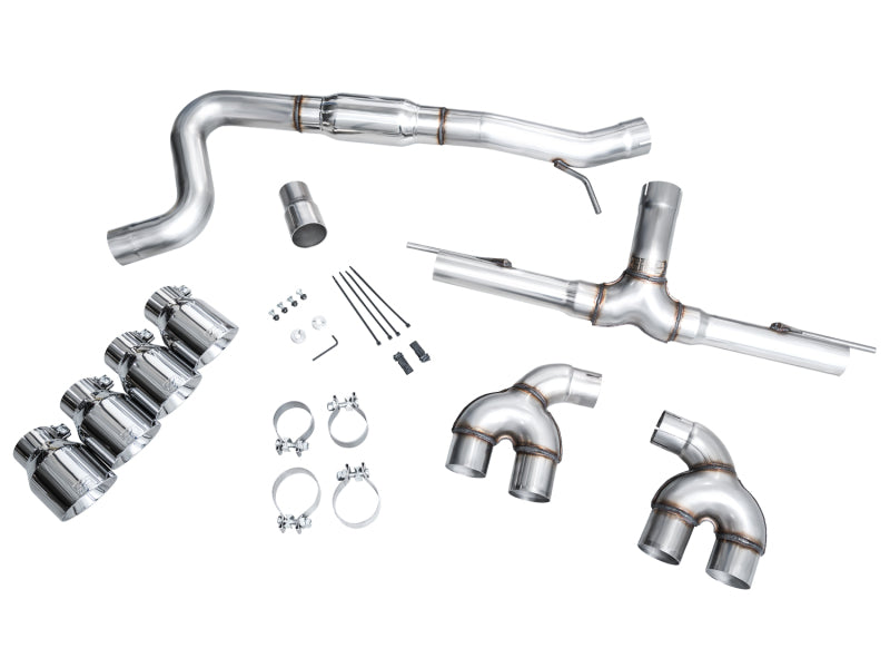 AWE Tuning 3020-42658 FITS AWE MK8 Volkswagen Golf R 3in Track Edition Quad Exhaust - Chrome Silver Tips
