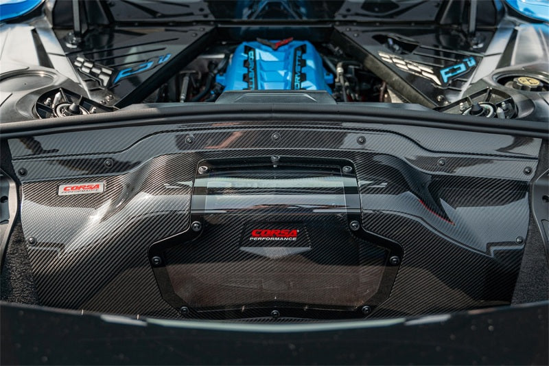 CORSA Performance 44009 FITS Corsa 2020+ Chevrolet Corvette C8/Z06 Carbon Fiber Air Intake Trunk Panel with Polycarbonate Window