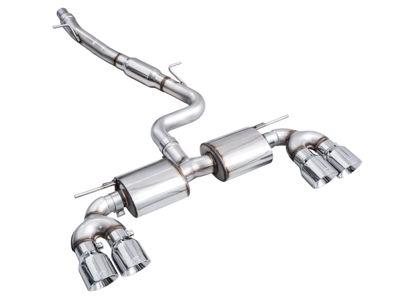 AWE Tuning 3015-42658 FITS AWE MK8 Volkswagen Golf R 3in Touring Edition Quad Exhaust - Chrome Silver Tips