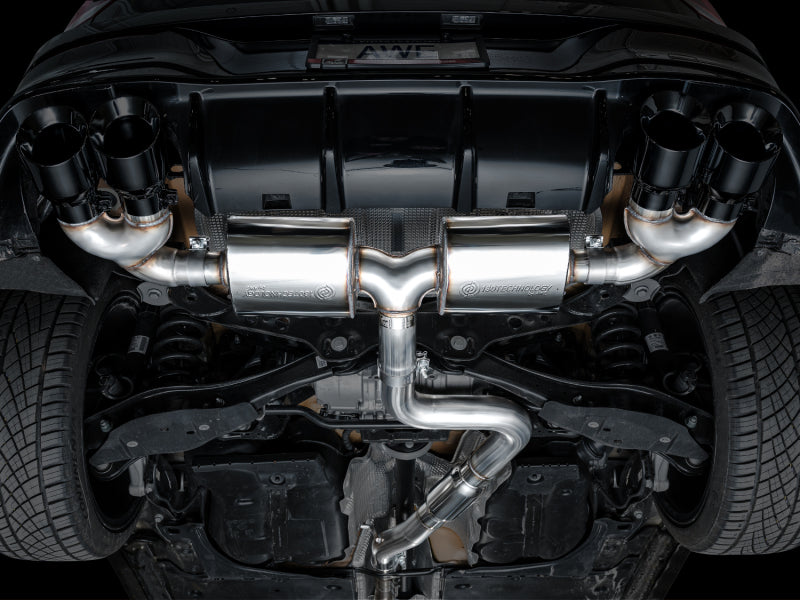 AWE Tuning 3015-43658 FITS AWE MK8 Volkswagen Golf R 3in Touring Edition Quad Exhaust - Diamond Black Tips