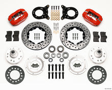 Load image into Gallery viewer, Wilwood Forged Dynalite Front Kit 11.00in Drill Red 1970-1973 Mustang Disc &amp; Drum Spindle
