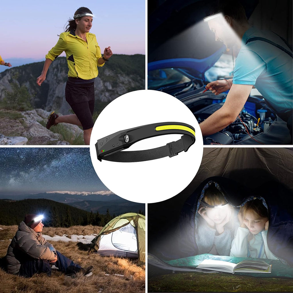 Cyber Monday Deal - Mechanic Lightweight Headlamp Flashlight, Rechargeable Outdoor Headlamp, Super Bright Wide Beam and Focus Light Switch Waterproof Soft Silicone Headlight for Camping Hiking Fishing Running