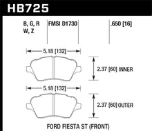 Load image into Gallery viewer, Hawk Performance KHB725B.650 FITS Hawk 2014 Ford Fiesta ST HPS 5.0 Front Brake Pads