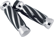 Load image into Gallery viewer, Bikers Choice 81-17 XL &amp; Big Twin Dual Cable Chrome &amp; Black Twisted Grips Pr