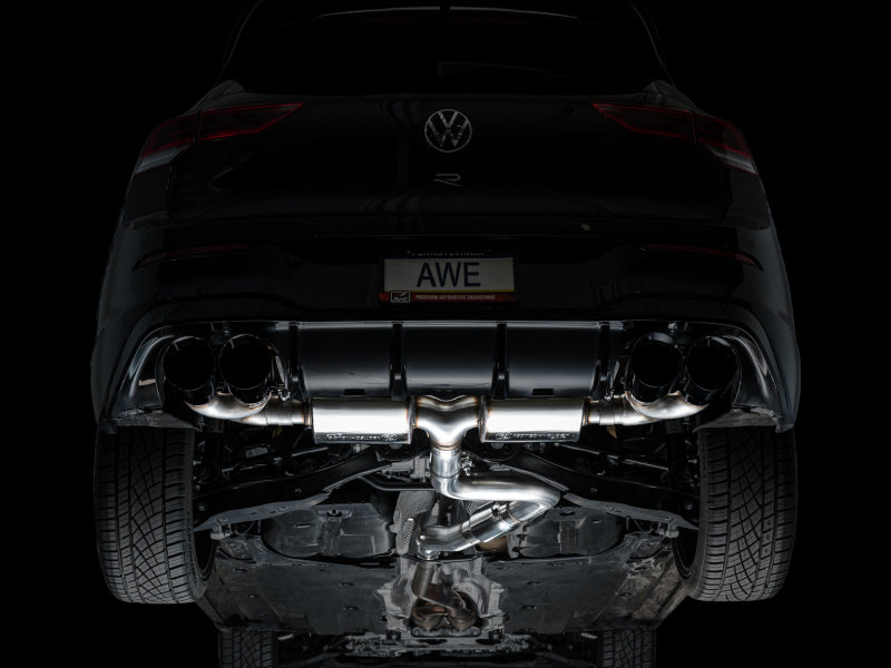 AWE Tuning 3015-43658 FITS AWE MK8 Volkswagen Golf R 3in Touring Edition Quad Exhaust - Diamond Black Tips