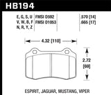 Hawk Performance KHB194Z.570 FITS Hawk 2010 Camaro SS Performance Ceramic Street Rear Brake Pads