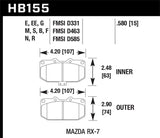 Hawk Performance KHB155E.580 FITS Hawk 93-95 Mazda RX-7 Blue 9012 Front Brake Pads