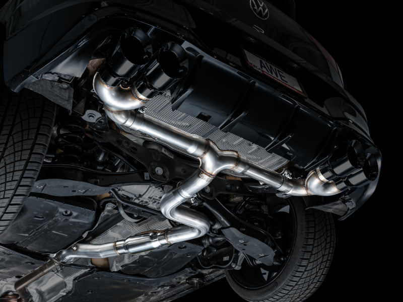 AWE Tuning 3020-43658 FITS AWE MK8 Volkswagen Golf R 3in Track Edition Quad Exhaust - Diamond Black Tips