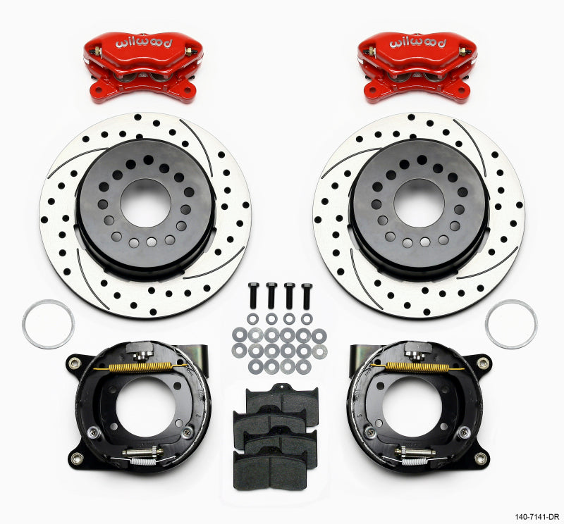 Wilwood 140-7141-DR FITS Forged Dynalite P/S P-B Kit Drilled-Red Chevy 12 Bolt w/ C-Clips