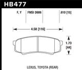 Hawk Performance KHB477Y.610 FITS Hawk LTS Street Brake Pads