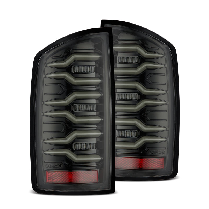AlphaRex 641050 FITS 07-08 Dodge Ram1500/07-09 Dodge Ram 2500+3500 Luxx-Series LED Tail Lights(Pair) Alpha Black