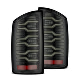 AlphaRex 641050 FITS 07-08 Dodge Ram1500/07-09 Dodge Ram 2500+3500 Luxx-Series LED Tail Lights(Pair) Alpha Black