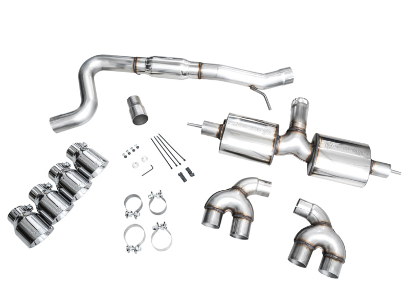 AWE Tuning 3015-42658 FITS AWE MK8 Volkswagen Golf R 3in Touring Edition Quad Exhaust - Chrome Silver Tips