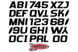 Hardline Boat Lettering Registration Kit 3 in. - 700 Solid Black