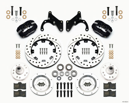 Wilwood 140-12022-D Forged Dynalite Front Kit 12.19in Drilled 65-68 Chevy Impala -Drum Spindle