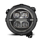 AlphaRex 880868 FITS 880868 FITS 18-23 Jeep Wrangler JL/Gladiator JT LED Proj Headlights Black w/ Activ Light/Seq Signal/DRL