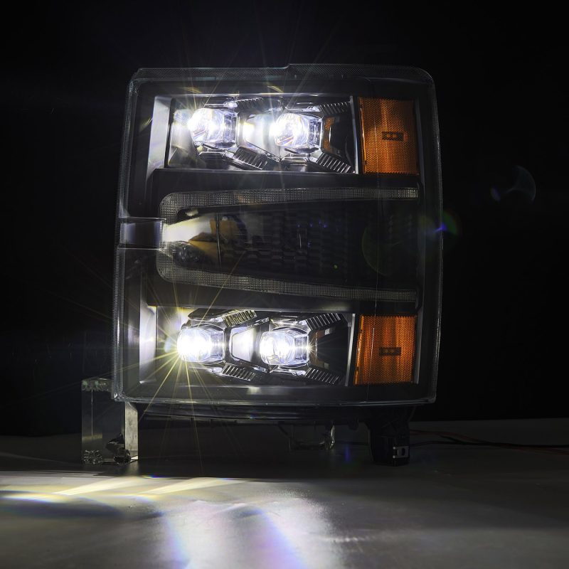 AlphaRex 880239 FITS 04-15 Chevy 1500HD NOVA-Series LED Proj Headlights Black w/Activ Light/Seq Signal & SB DRL