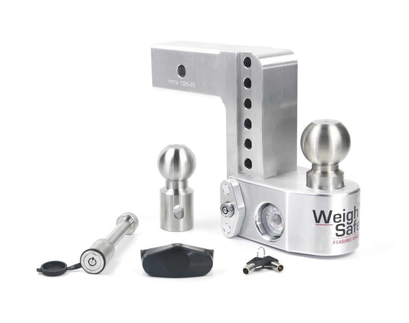 Weigh Safe WS6-2.5-KA FITS 6in Drop Hitch w/Built-in Scale & 2.5in Shank (10K/18.5K GTWR) w/WS05 - Aluminum