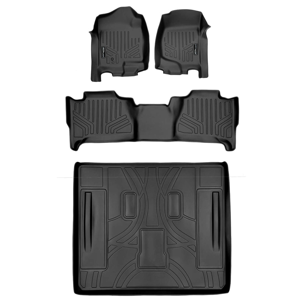 SMARTLINER SA0015/B0099/D0045 2 Row Floor Liners & Cargo Liner behind the 2nd Row Seats 2007-2014 Cadillac Escalade Black