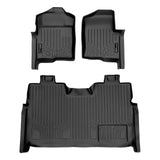 SMARTLINER Custom Fit Floor Mats 2 Row Liner Set Black Compatible With 2009-2010 Ford F-150 SuperCrew Cab