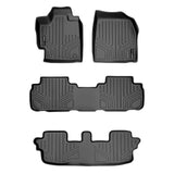 SMARTLINER Custom Fit Floor Mats 3 Row Liner Set Black Compatible With 2008-2013 Toyota Highlander Non Hybrid