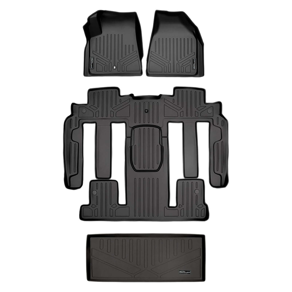 SMARTLINER SA0043/B0044/E0162 3 Row Floor Liners & Cargo Liner behind the 3rd Row Seats 2007-2016 GMC Acadia Black