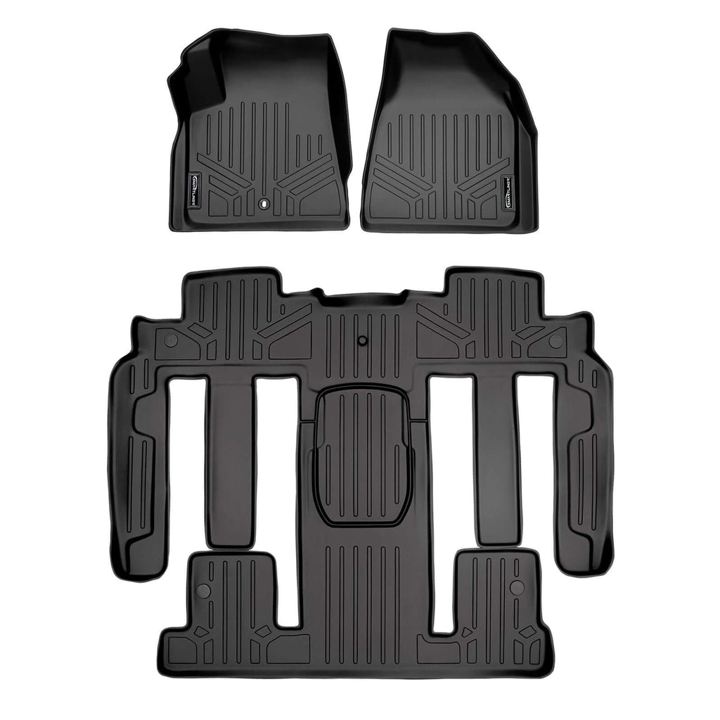 SMARTLINER SA0043/B0326 2 Row Floor Liners 2008 Buick Enclave (Bucket Seat on the Second Row)2007-2008 Saturn Outlook (Bucket Seat on the Second Row)2007-2008 GMC Acadia (Bucket Seat on the Second Row) Black