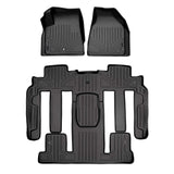 SMARTLINER Custom Fit Floor Mats 3 Row Liner Set Black Compatible With Enclave / Acadia / Outlook with 2nd Row Bucket Seats