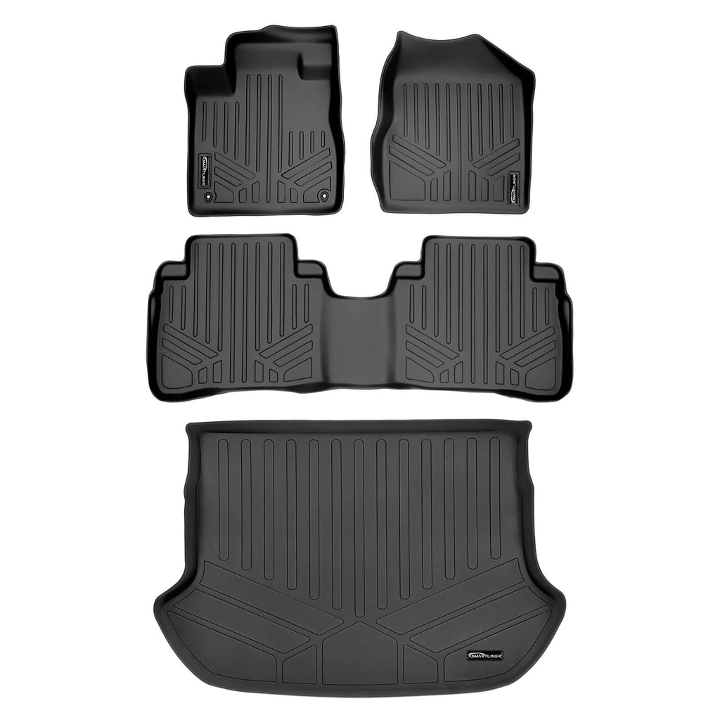 SMARTLINER SA0055/B0055/D0055 2 Row Floor Liners & Cargo Liner behind the 2nd Row Seats 2009-2014 Nissan Murano Black