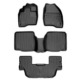 SMARTLINER Custom Fit Floor Mats 3 Row Liner Set Black Compatible With 2011-2014 Ford Explorer without 2nd Row Center Console