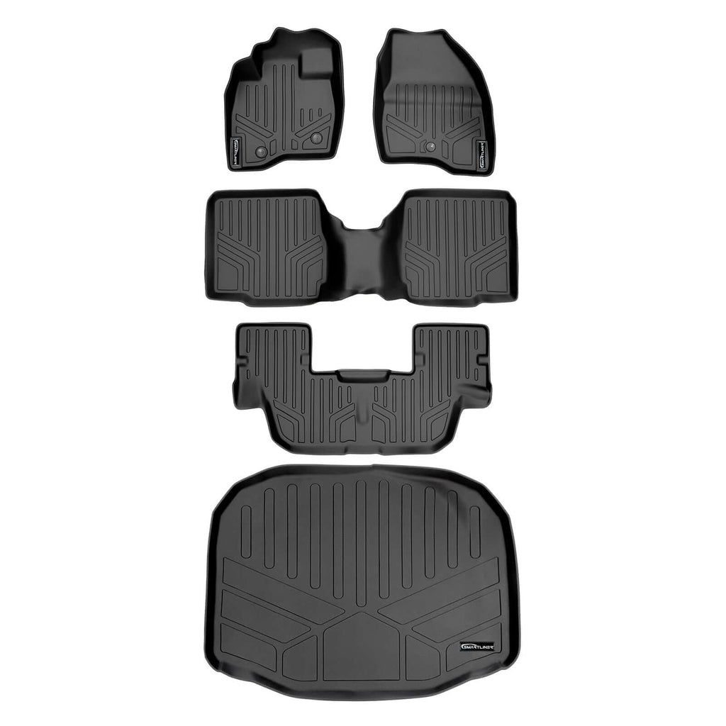 SMARTLINER SA0082/B0109/C0082/E0082 3 Row Floor Liners & Cargo Liner behind the 3rd Row Seats 2011-2014 Ford Explorer (With Center Console on Second Row) Black