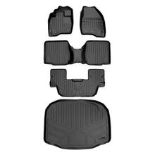 Load image into Gallery viewer, SMARTLINER SA0082/B0109/C0082/E0082 3 Row Floor Liners &amp; Cargo Liner behind the 3rd Row Seats 2011-2014 Ford Explorer (With Center Console on Second Row) Black