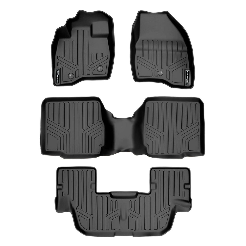 SMARTLINER SA0082/B0109/C0082 3 Row Floor Liners  2011-2014 Ford Explorer (With Center Console on Second Row) Black