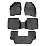 SMARTLINER Custom Fit Floor Mats 3 Row Liner Set Black Compatible With 2011-2014 Ford Explorer with 2nd Row Center Console