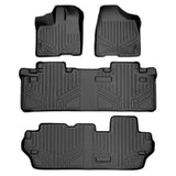 SMARTLINER Custom Fit Floor Mats 3 Row Liner Set Black Compatible With 2011-2012 Toyota Sienna 8 Passenger Model