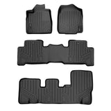 SMARTLINER Custom Fit All Weather Protection Black 3 Row Floor Liners  Compatible With 2007-2013 Acura MDX (Fits all Models)