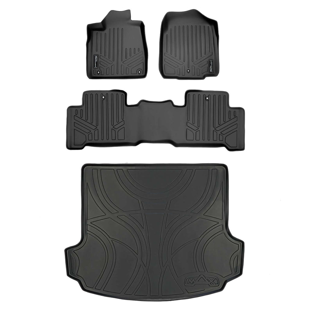 SMARTLINER SA0084/B0084/D0084 2 Row Floor Liners & Cargo Liner behind the 2nd Row Seats 2007-2013 Acura MDX Black