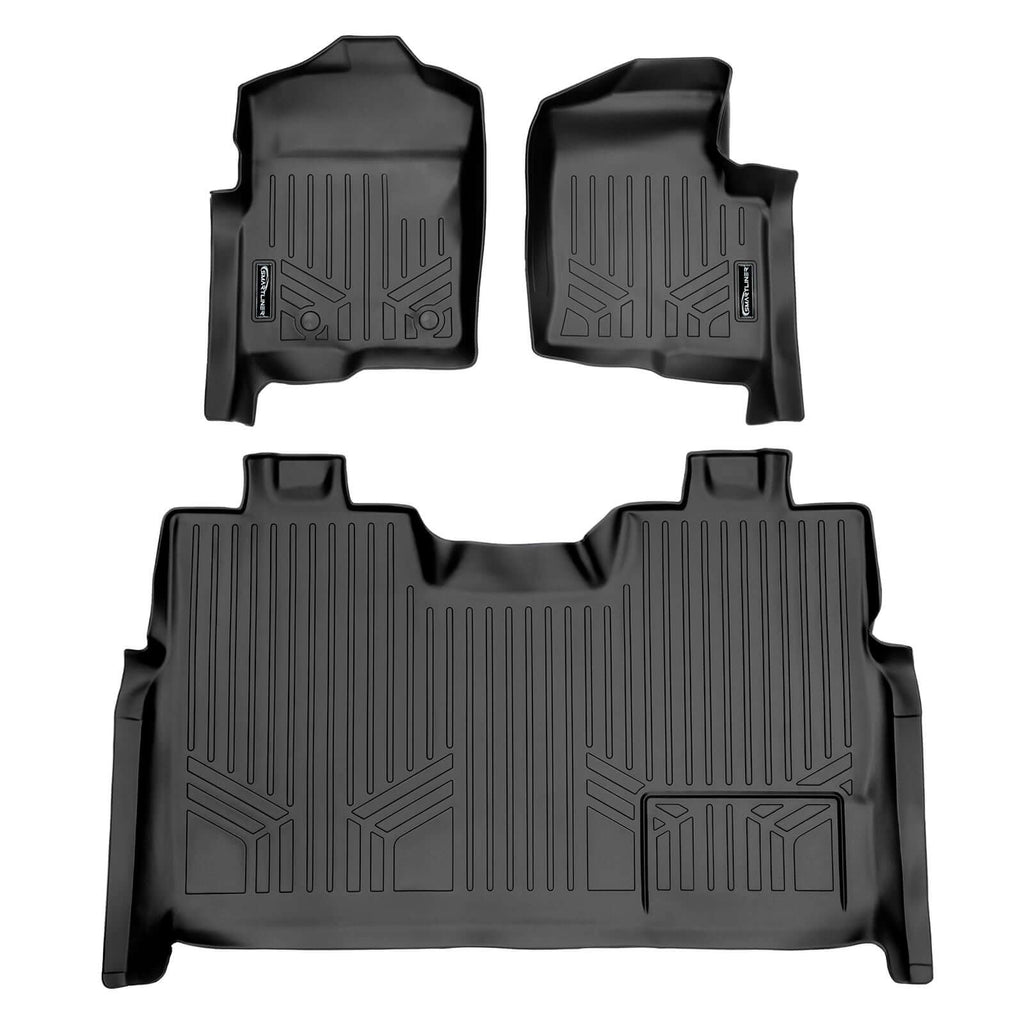 SMARTLINER SA0094/B0028 2 Row Floor Liners 2011-2014 Ford F-150 SuperCrew Cab Black