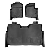 SMARTLINER Custom Fit Floor Mats 2 Row Liner Set Black Compatible With 2011-2014 Ford F-150 SuperCrew Cab